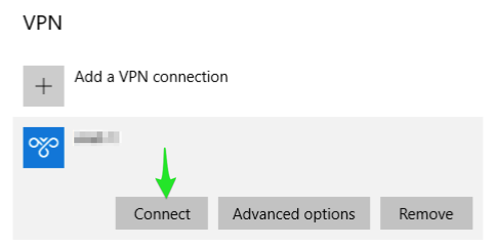 Aktivering af VPN forbindelse